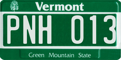 VT license plate PNH013