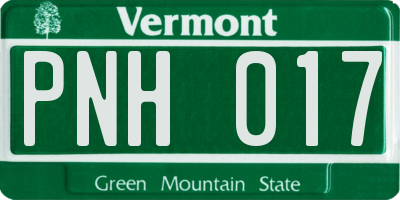 VT license plate PNH017