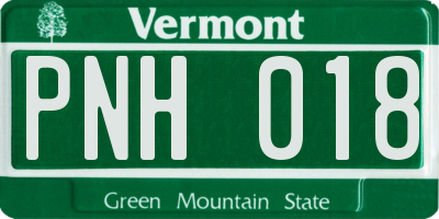 VT license plate PNH018