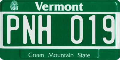 VT license plate PNH019