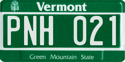VT license plate PNH021