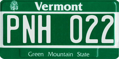 VT license plate PNH022