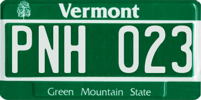 VT license plate PNH023