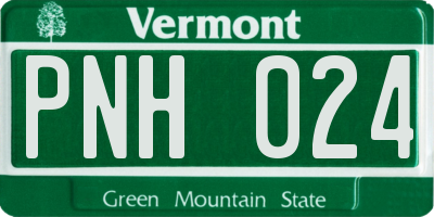 VT license plate PNH024