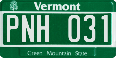 VT license plate PNH031
