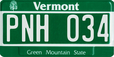 VT license plate PNH034