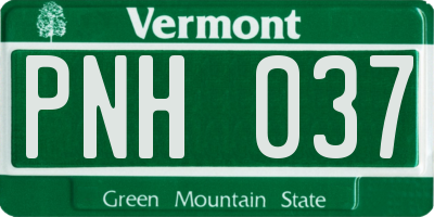 VT license plate PNH037