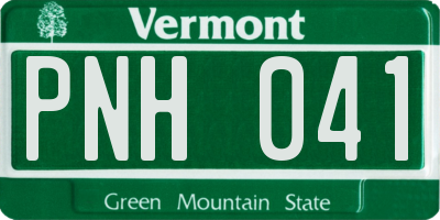 VT license plate PNH041