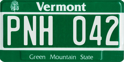 VT license plate PNH042