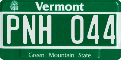 VT license plate PNH044