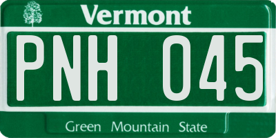 VT license plate PNH045