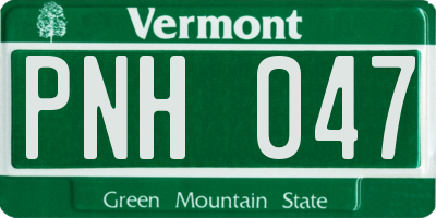 VT license plate PNH047