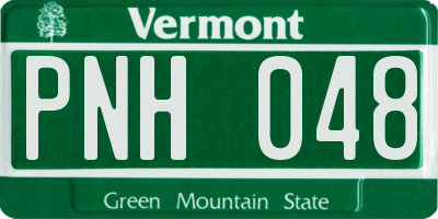 VT license plate PNH048