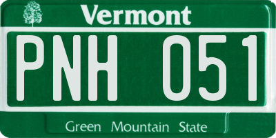VT license plate PNH051