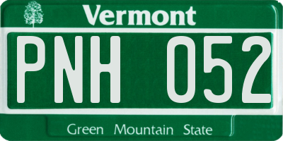 VT license plate PNH052