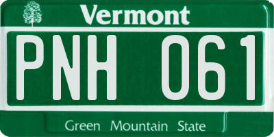 VT license plate PNH061
