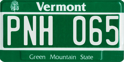 VT license plate PNH065