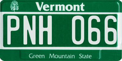 VT license plate PNH066