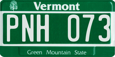 VT license plate PNH073