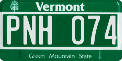 VT license plate PNH074