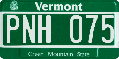 VT license plate PNH075
