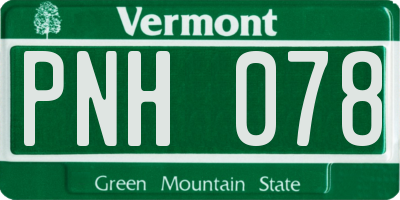 VT license plate PNH078