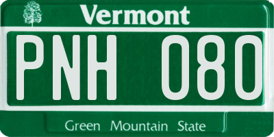 VT license plate PNH080
