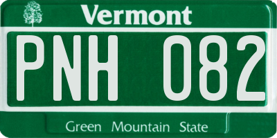 VT license plate PNH082