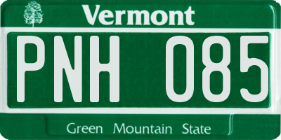 VT license plate PNH085