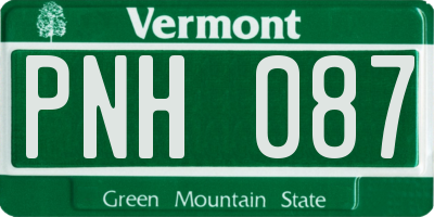 VT license plate PNH087