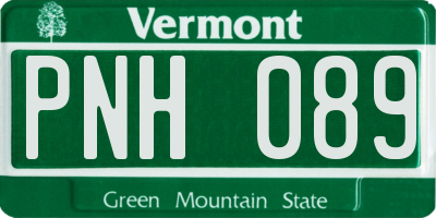 VT license plate PNH089