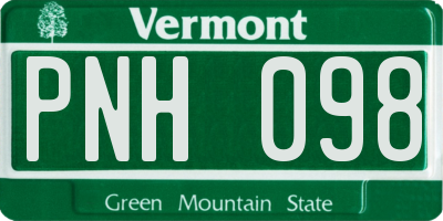 VT license plate PNH098