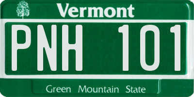 VT license plate PNH101