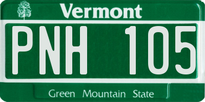 VT license plate PNH105