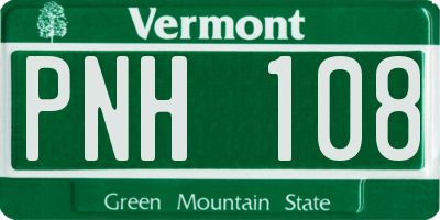 VT license plate PNH108