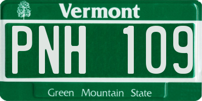 VT license plate PNH109