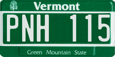 VT license plate PNH115