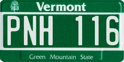 VT license plate PNH116