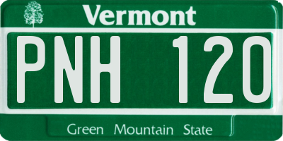 VT license plate PNH120