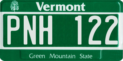 VT license plate PNH122