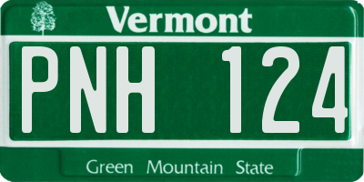 VT license plate PNH124