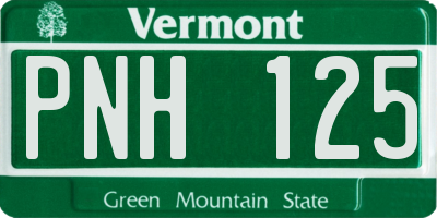 VT license plate PNH125