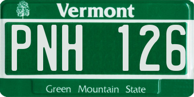 VT license plate PNH126