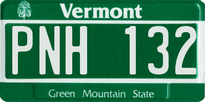 VT license plate PNH132