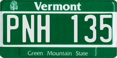 VT license plate PNH135