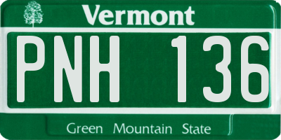 VT license plate PNH136