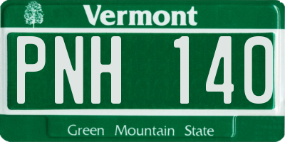 VT license plate PNH140