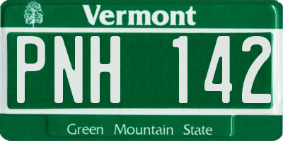VT license plate PNH142