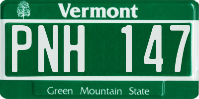 VT license plate PNH147
