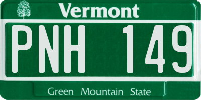 VT license plate PNH149